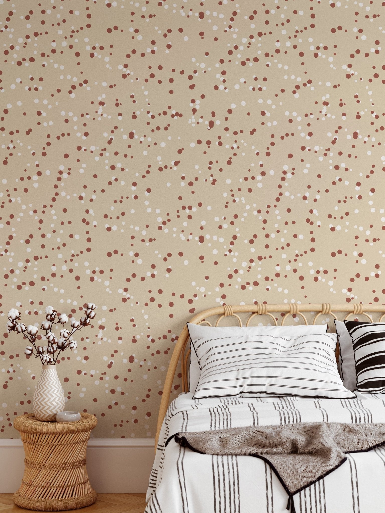 Random white and brown dot design


