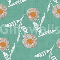 Soft sage background in Cozy Scandi Flower Sage Mint Craft Botanical Wallpaper