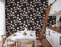 Kitchen corner with Cozy Scandi Folk Dot Floral Charcoal Craft Circle Wallpaper, GD8609