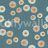 Nordic blue grey circle pattern in Cozy Scandi Folk Dot Floral craft wallpaper, GD8606