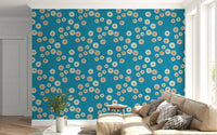 Relaxed seating nook framed by scattered dots across a lively blue-green surface, GD8607