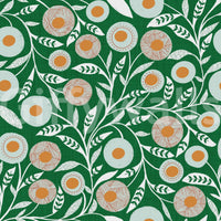 Olive Chartreuse folk botanical wallpaper with soft florals, winding leaves, and texture, GD8552