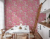 Kitchen styled with Rose Clay craft botanical wallpaper and playful folk florals, GD8554