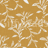 Cozy Scandi Folk Leaf Vine Honey Mustard Craft Blender Wallpaper with leafy vine pattern, GD8542