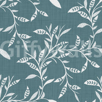 Cozy Scandi Folk Leaf Vine Nordic Blue Grey Craft Blender Wallpaper with leafy vine pattern, GD8539