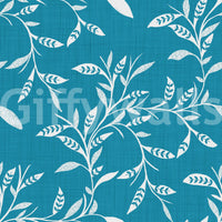 Cozy Scandi Folk Leaf Vine Nordic Teal Craft Blender Wallpaper with leafy vine pattern, GD8540