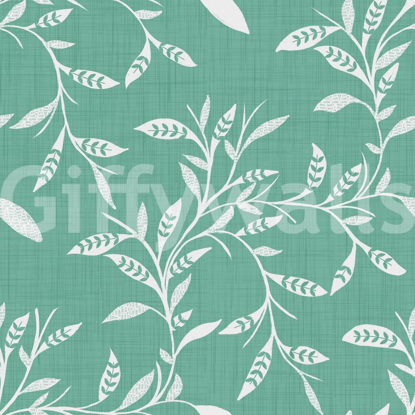 Cozy Scandi Folk Leaf Vine Sage Mint Craft Blender Wallpaper with leafy vine pattern, GD8544