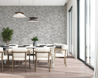 Dining area updated with Warm Linen craft blender wallpaper and wood accents, GD8545