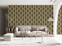 Graphic stripe rhythm in Scandi Folk Wallpaper with textured finish, GD8532