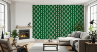 Modern wall detail in Scandi Folk Stripe Wallpaper with soft rhythm