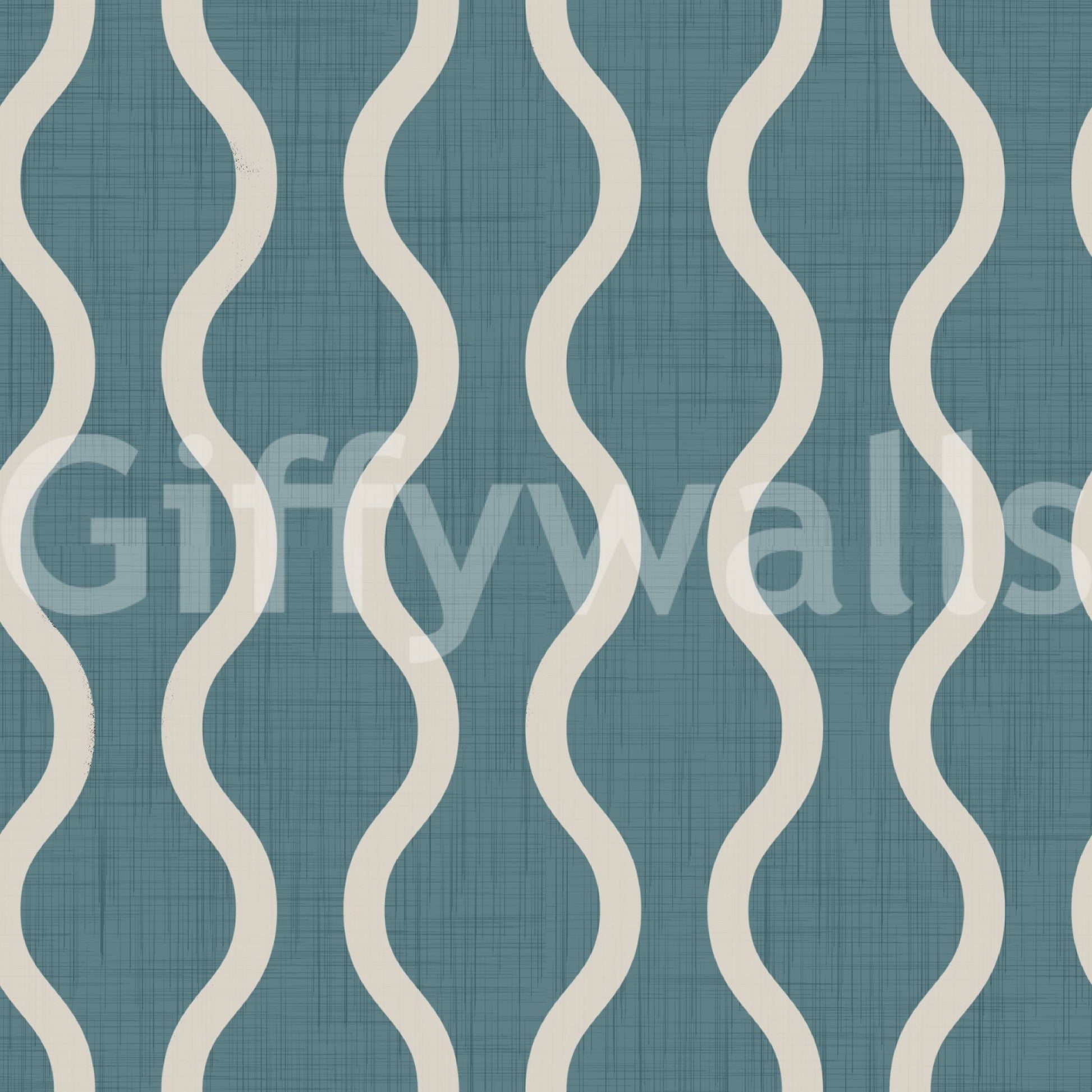 Soft graphic rhythm on Nordic Blue Grey Wallpaper with curved stripes, GD8526