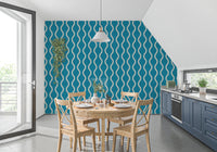 Modern striped surface in Craft Stripe Wallpaper with vivid teal shade, GD8525