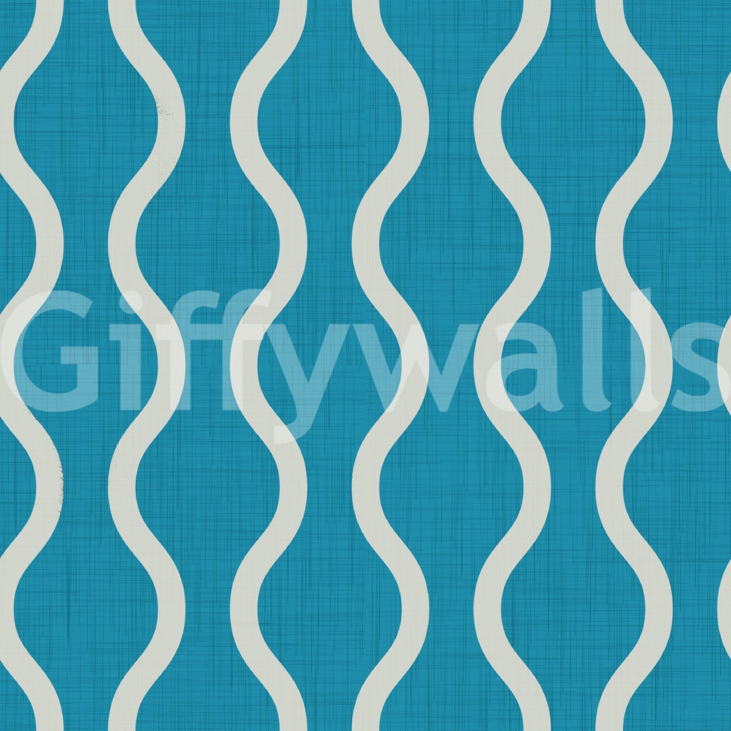 Soft graphic movement on Nordic Teal Wallpaper with curved stripe repeat, GD8525