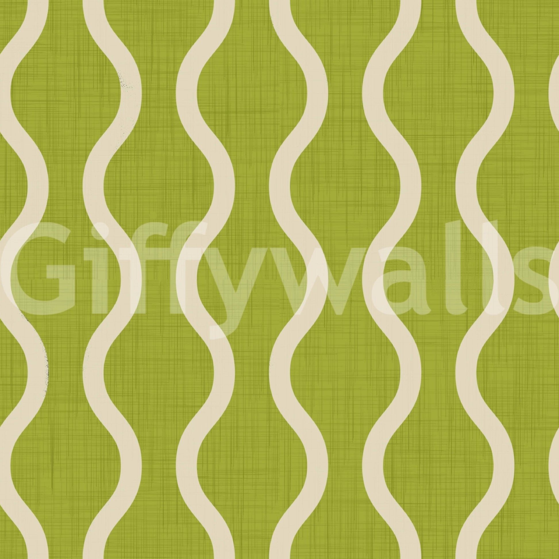 Textured green surface in Scandi Folk Wavy Wallpaper with curved stripes, GD8527