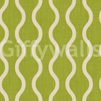 Textured green surface in Scandi Folk Wavy Wallpaper with curved stripes, GD8527