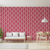 Soft pink surface on Craft Stripe Wallpaper with linen-like texture, GD8528