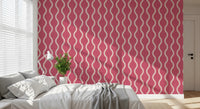 Craft Stripe Rose Clay Wallpaper in a warm pink tone with flowing lines, GD8528