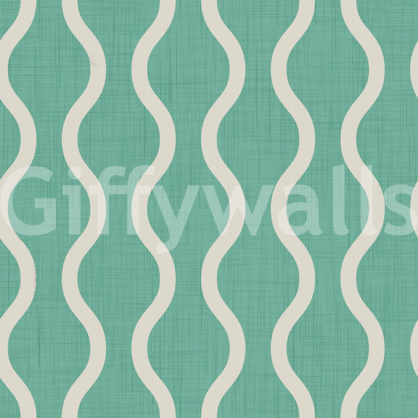 Cozy Scandi Folk Wavy Stripe Sage Mint - Craft Stripe Wallpaper⁠