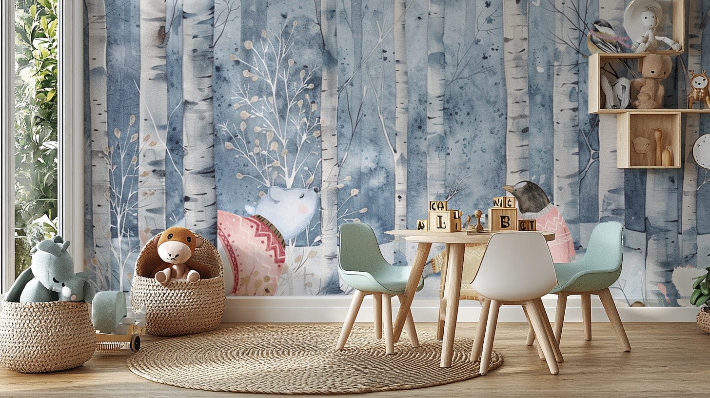 Sweet woodland animals in soft colors
