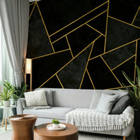 Dark fragmented pattern wall design
