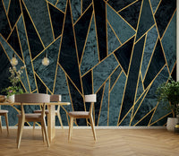 Winter-inspired cracked ice mural
