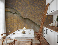 Sophisticated living space with a Cracked Stone wall mural., GD6059