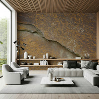 Earthy stone effect of the Cracked Stone wallpaper mural., GD6059