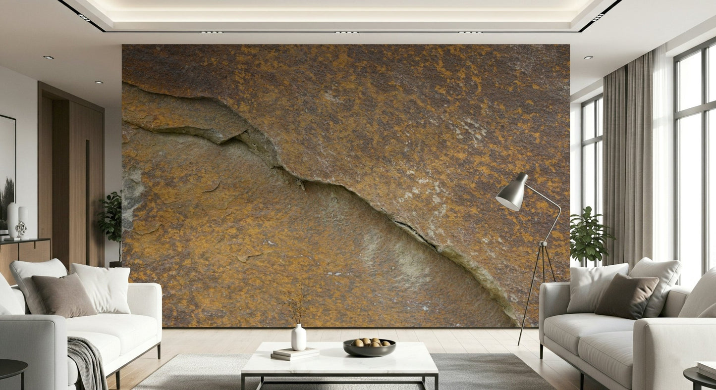Detailed view of the Cracked Stone mural's fissures., GD6059