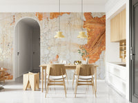 Applying the Cracked Texture peel and stick wallpaper.