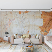 Dining room wall featuring the Cracked Texture mural.