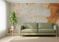 Artistic Cracked Texture wallpaper for walls in a hallway.