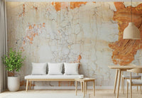 Full wall view of the abstract Cracked Texture mural.