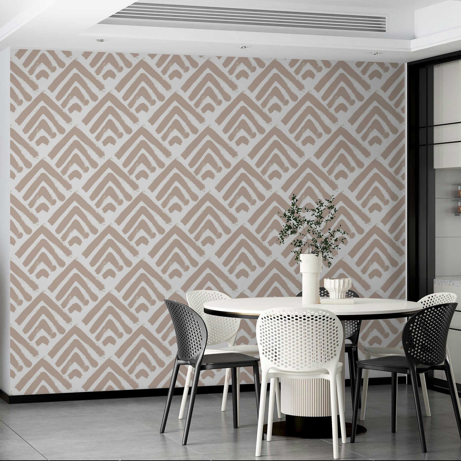 Wallpaper with subtle cream and gray colors

