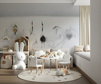 A serene subtle bird wall mural for your decor.