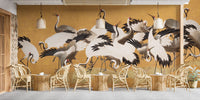 Japanese Flock Cranes Wallpaper For Walls - Giffywalls
