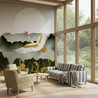 Crane's Golden Dawn Wall Mural for a sophisticated guest suite wallpaper.