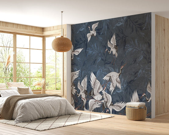 Cranes Grunge Wallpaper Mural C492
