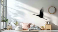 A beautiful flying crane wall mural for a living room., GD4854