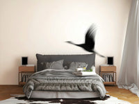 A calming serene bird wallpaper mural that defines a space., GD4854