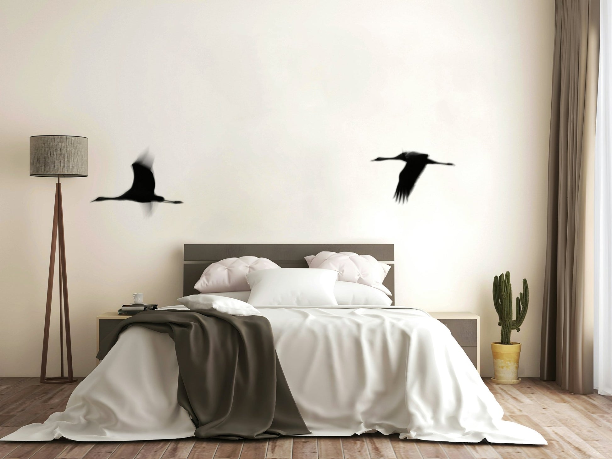 A classic crane bird wallpaper for walls., GD4855