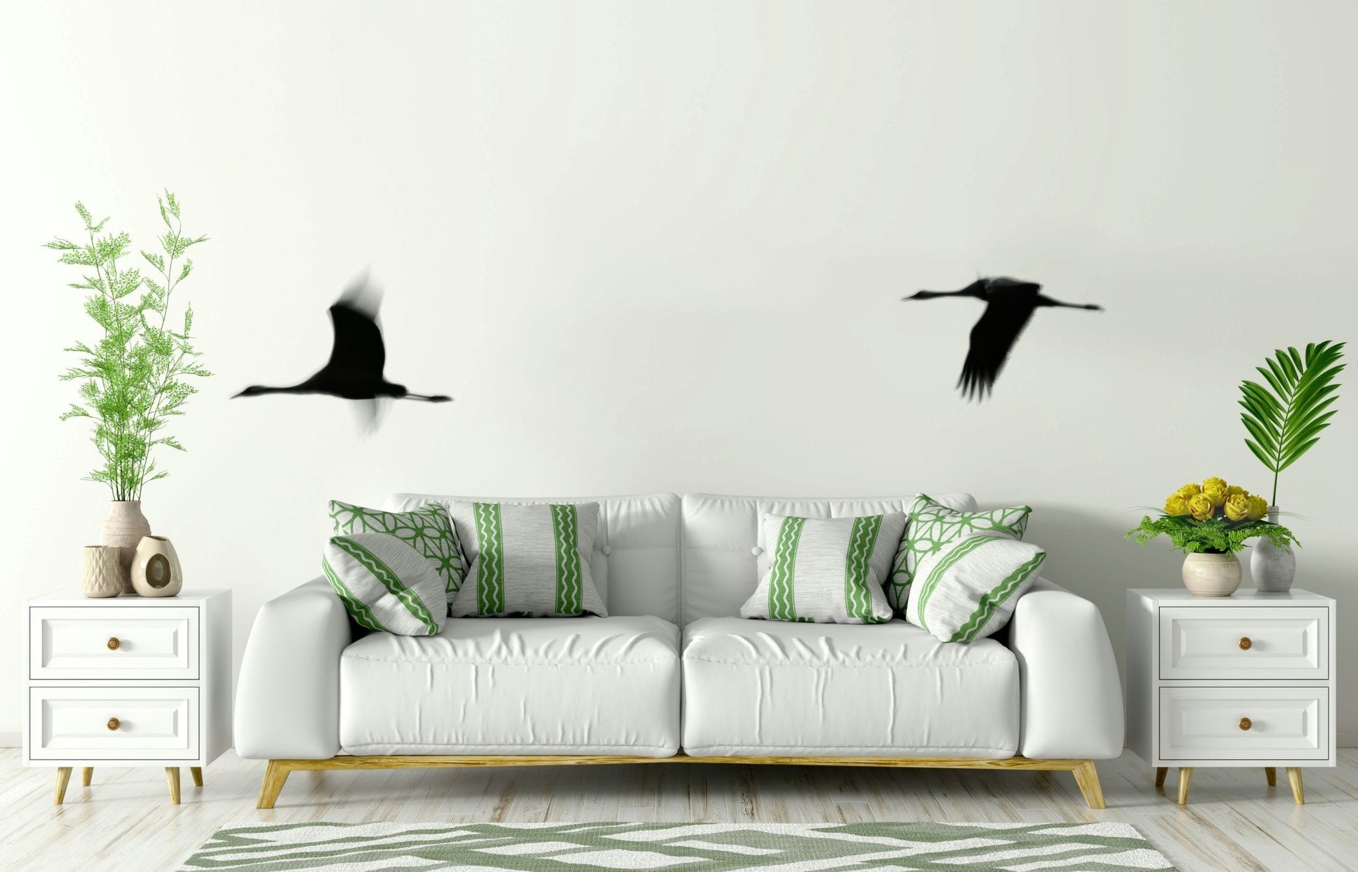 A tranquil bird design wall mural for your decor., GD4855