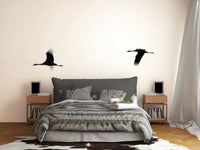 A peaceful Asian-inspired mural on decorative wallpaper., GD4855