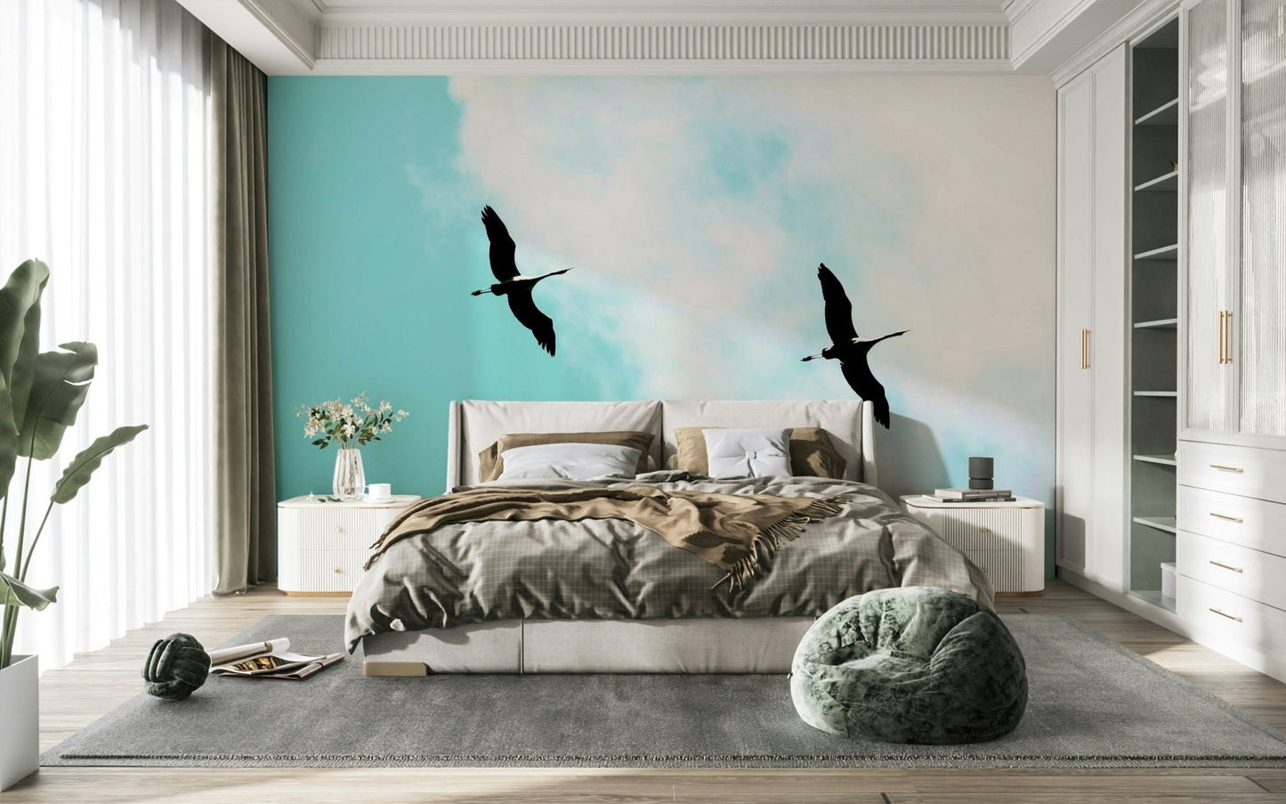 A contemplative natural theme wallpaper mural for a feature wall., GD4852