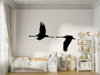 A peaceful Asian-inspired mural on decorative wallpaper., GD4778