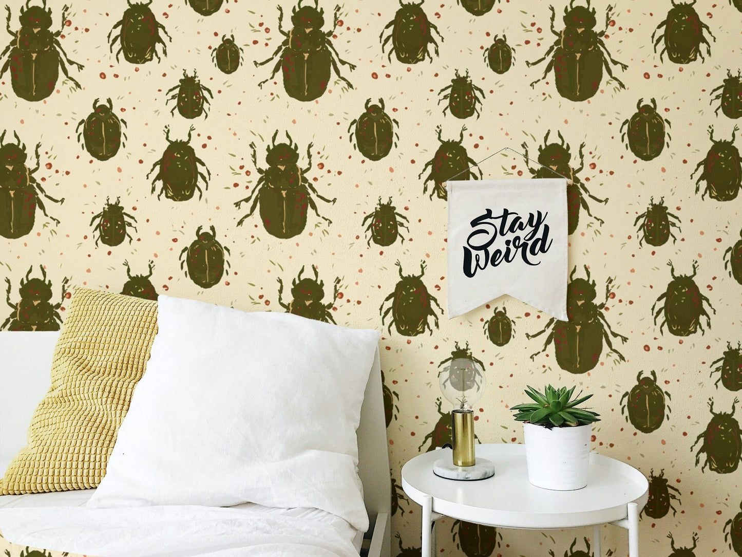 Nature-inspired beetles mural wallpaper for a striking wall accent. RNM22
