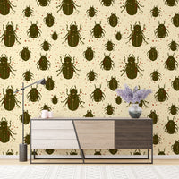 Stylish beetle-themed mural wallpaper for eclectic interiors. RNM22
