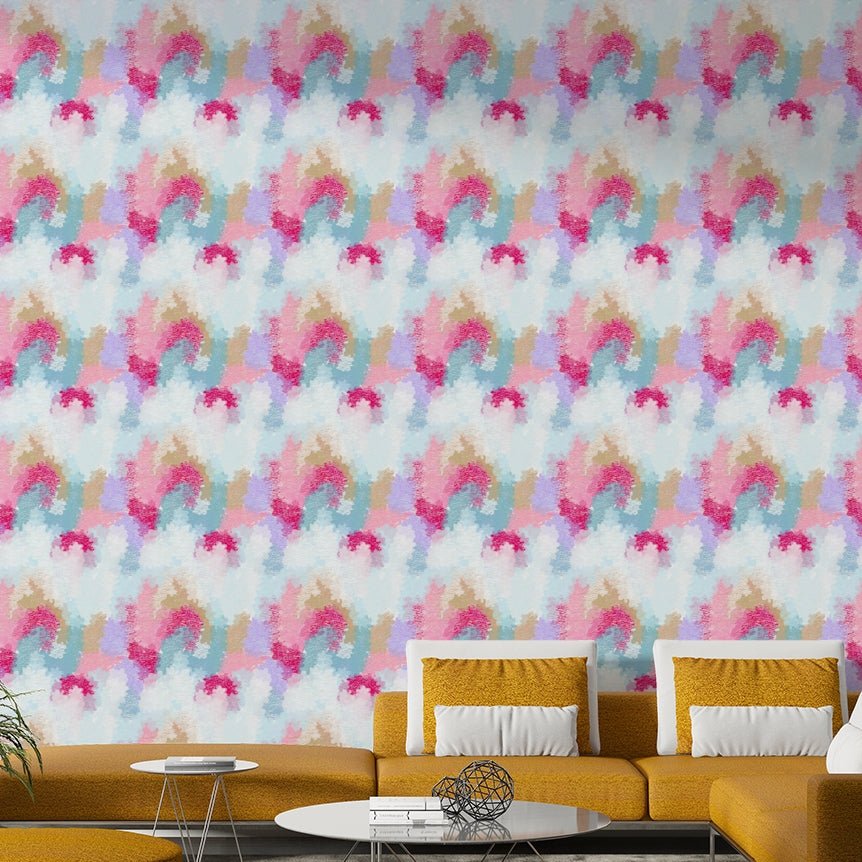 A playful crayon stroke wall mural.

