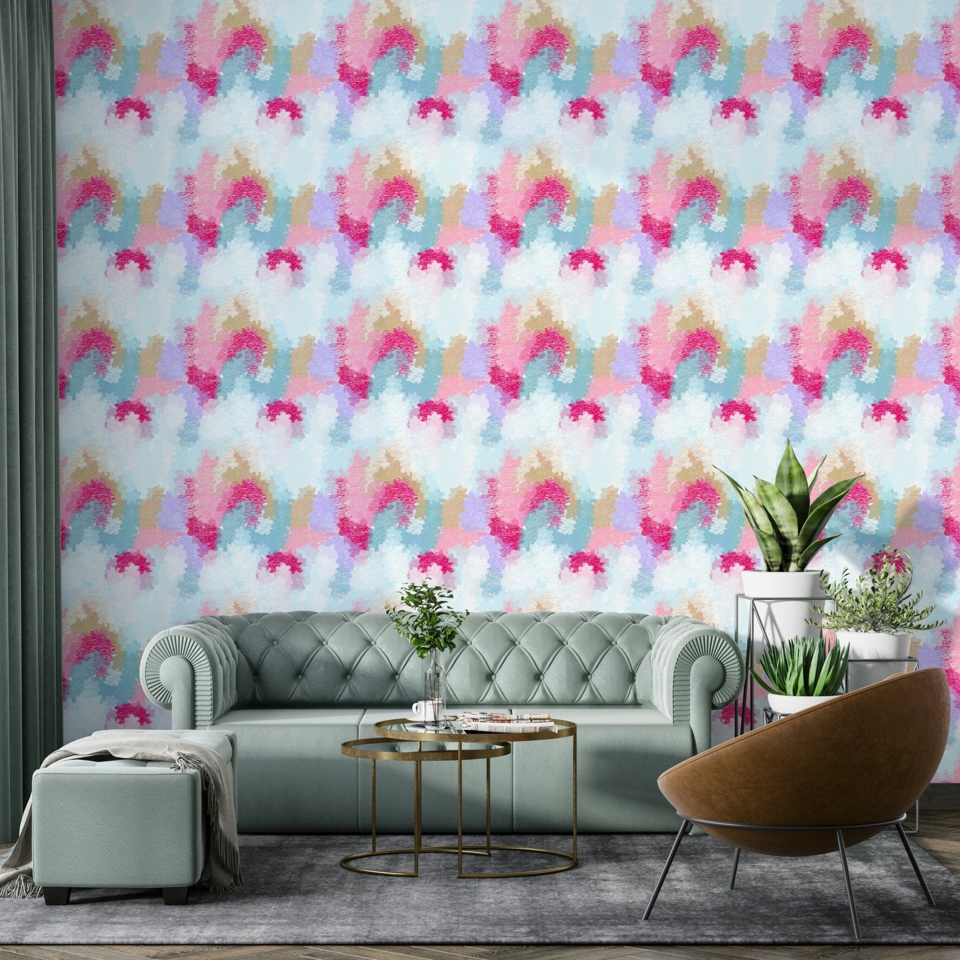 An artistic brushstroke design wallpaper mural.


