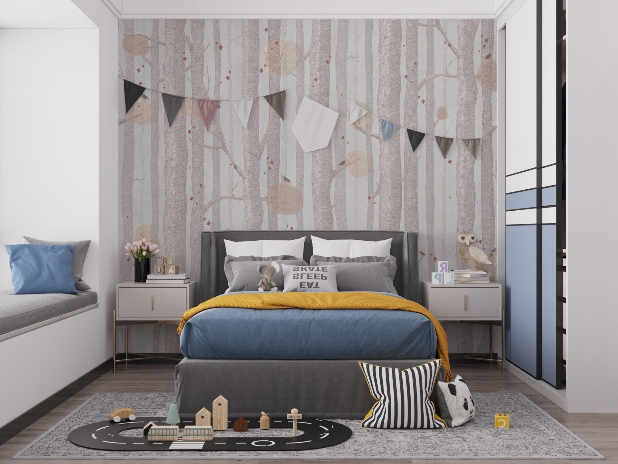 Cream Color Tree Wallpaper Mural A307