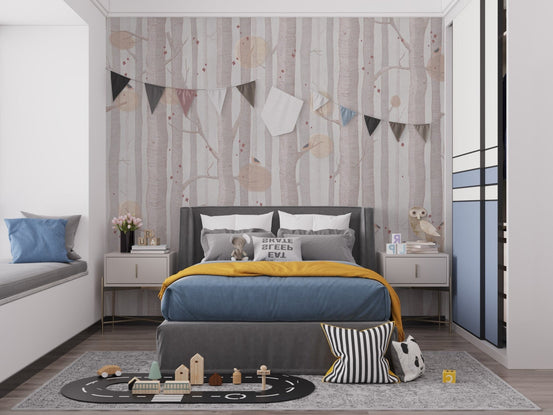 Cream Color Tree Wallpaper Mural A307